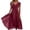 Wine, variant on Telankuip Elegant Lace Mother of the Bride Dresses for Wedding V-Neck Short Sleeves Tea Length Chiffon Formal Evening Dress for Women Irregular Hem Flowy Midi Dresses XL