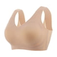 thumbnail image 1 of Ropa interior suave sin costuras, cómoda, inalámbrica, de pecho grande, sujetador pequeño, transpirable, copa fija, fruncida, brillante, talla grande, 1 of 1