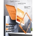 thumbnail image 3 of Case Fit 2018/2017 iPad 9.7 6th/5th Generation - [Heavy Duty] Shockproof Full Body Rugged Hybrid Cover with Built-in Screen Protector Compatible with Apple iPad 9.7 Inch 2018/2017, Orange, 3 of 8
