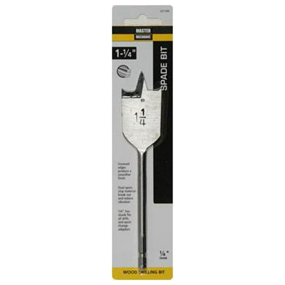 Master Mechanic 521164 Wood Boring Spade Drill Bit, 1-1/4-In. - Quantity 3