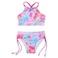 thumbnail image 6 of inhzoy Kids Girls Tie Dye Printed Tankini Set Criss Cross Back Crop Top with Brief, 6 of 6