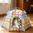 thumbnail image 4 of Foldable Mini Cat Tent Indoor, Portable Foldable Pet Tent Bed for Cats and Small Dogs, Lightweight Kitten Nest for Living Room Backyard Camping,Soft Cushion, 4 of 9
