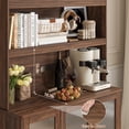 thumbnail image 2 of Homfa 73" Tall Bookcase with Door, 5-tier Bookshelf with Counter Top, Printer Stand for Home Office Living Room, Dark Oak, 2 of 7