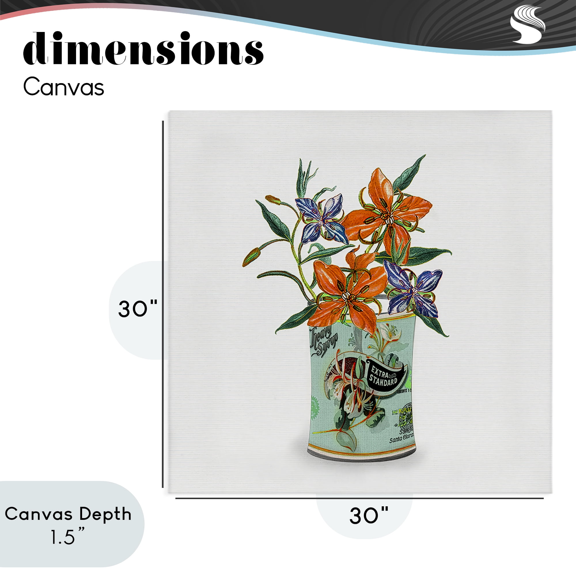 Stupell Industries Lilies in Retro Tin Canvas Wall Art, design by Val Rhodes