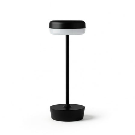 Mainstays 12-Inch Outdoor Rechargeable Table Lamp, Black, Water-Resistant