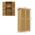 thumbnail image 5 of 5' x 3' Wooden Outdoor Storage Cabinet, Garden Sheds & Outdoor Storage with Asphalt Roof & 2 Large Wood Doors with Lock, Yellow, 5 of 8