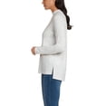 thumbnail image 3 of Matty M Ribbed Mock Neck Tunic Top, Women's (Medium, Pearl Gray), 3 of 3
