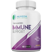 Nuveda Wellness Immune System Support Formula - Vitamin C, Vitamin D3, Zinc, Ultimate Immune System Booster - 90 Day Supply