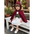 thumbnail image 6 of RUINIXCW Toddler Baby Girl Renaissance Outfit Costume Kids Halloween Medieval Costume Little Girls Vintage Medieval Retro Long Sleeve Lace Trim Dress with Vest Hooded Cloak Set, 6 of 9