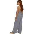 thumbnail image 4 of mgoYE Cotton Linen Set for Girls 2 Piece Outfits Spaghetti Strap Tank Tops Matching Wide Leg Pants Kids Summer Lounge Sets Size 3-14 T Size 9-10 Years, 4 of 5