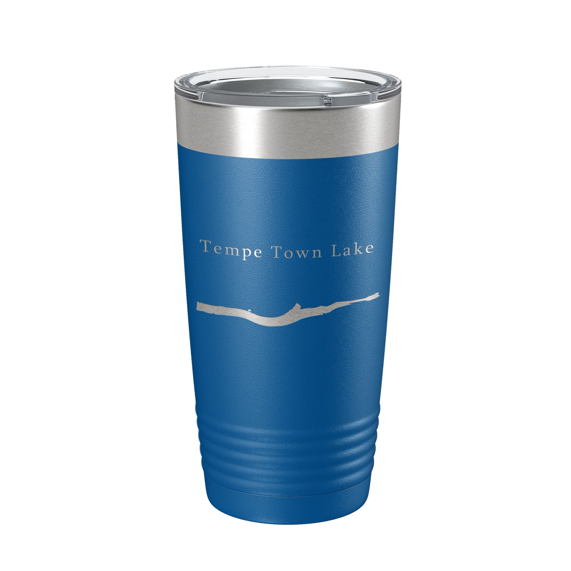 Tempe Town Lake Map Tumbler Travel Mug Insulated Laser Engraved Coffee Cup Arizona 20 oz Royal