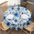 thumbnail image 3 of Pioneer Flower Floral Print Pattern Round Tablecloth 60"x60",Wrinkle Wipeable Table Cloth for Kitchen Dining Room Picnic Patio Party, 3 of 6
