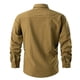 thumbnail image 3 of Blusa y camisa de manga larga con cuello vuelto para hombre, estilo casual, color liso, con bolsillos y botones, estilo cargo., 3 of 6
