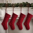 thumbnail image 5 of Christmas Stockings 18 Inches Classic Cable Knitted Socks Fireplace Hanging Stockings Family Holiday Party Xmas Decoration Sock 1 PC Red One Size, 5 of 7