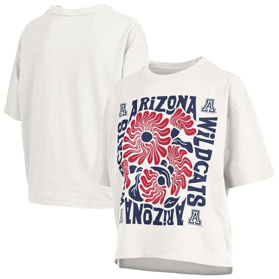 Women's Pressbox White Arizona Wildcats Elena Oversized Slub T-Shirt