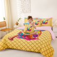 thumbnail image 4 of Erosebridal Colorful Cartoon Baseball 7-Piece Twin Bedding Sets,Watercolor Ice Cream Drip Bedding Comforter Set For Kids Boys,Reversible pink, 4 of 7