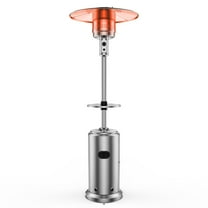 Riedhoff 48,000 BTU Patio Heater, Propane Stainless Steel, With Wheels, Silver