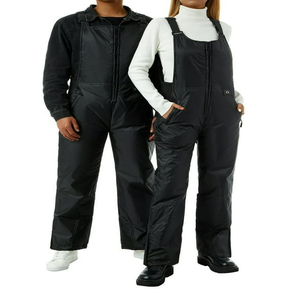 Insulated Snow Bibs Waterproof Winter Ski Pants Snowboarding Overalls for Mens Womens Kids  Black Kid