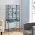 thumbnail image 4 of Alden Design 54" Metal Rolling Bird Cage with Detachable Stand, Navy Blue, 4 of 6