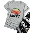 thumbnail image 1 of YourTops T-Shirt pour Femmes « Sunshine Makes Me Happy » T-Shirt Graphique Sunshine T-Shirt Décontracté (US S, Gris), 1 of 2