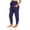 Navy blue, variant on Yawrut Women Pregnant Women High Waist Support Side Pocket Bunched feet Exercise Yoga Pants