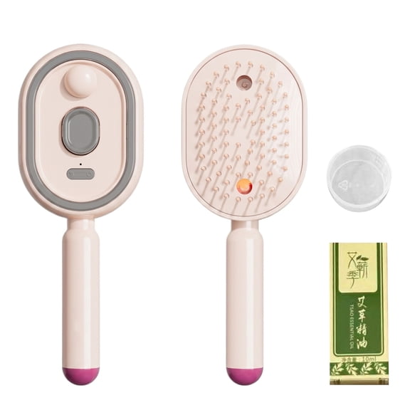 Electric Spray & Massage Hair Brush 2026 Electric Steaming Massage Hair Care Brush, Rechargeable Detangling Electric Steam Brushs for Hair for Reduce Frizz, Nourishes Hairs, Anti-Static(Pink)