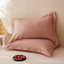 RFUGUG 2-Pack Solid Color Extra Thick Pure Cotton Flannel Pillowcases - Hotel Quality, Hypoallergenic, Soft & Durable, Machine Washable, Standard/Queen Size, 19x30in