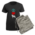 thumbnail image 5 of CafePress - Peace Love Great Pyrenees Women's Dark Pajamas - Women's Short Sleeve Print T-Shirt and Pants Dark Cotton Pajama Set, 5 of 7