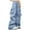 Blue, variant on cfhntfmh Cargo Pants Women Trendy High Waisted Palazzo Pants Loose Wide Leg Drawstring Casual Hiking Pants with Pockets
