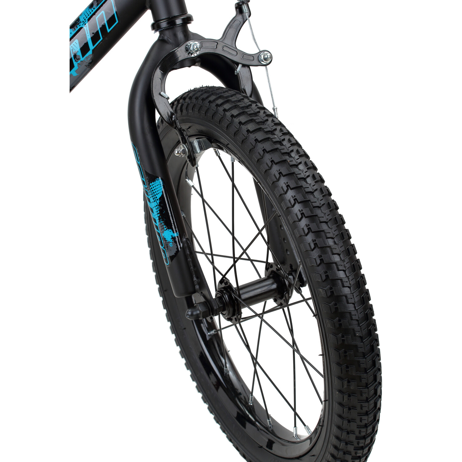 Schwinn Flywheel Smartstart Bike, 16 inch Wheels, Single Speed, Black/Blue