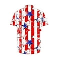 thumbnail image 5 of American Flag Shirts Men Patriotic Shirt for Men Men Red White and Blue Shirt Men Fourth of July Shirt Mens Memorial Day Shirts Men's Printed Hort Sleeve Turndown Collar Blouse, 5 of 5