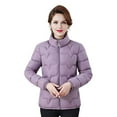 thumbnail image 5 of Women Cotton Jacket Stand Collar Long Sleeve Solid Color Zipper Closure Autumn Winter Cotton Coat Thickened Quilted Outwear, 5 of 8