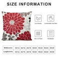 thumbnail image 6 of Nawypu  Throw Pillow Cases Pack of 2 Cozy Fleece Blooming Dahlia Floral Flowers Decorative Cushion Covers for Couch Bed Sofa Farmhouse Decoration 2pcs Burgundy Grey, 6 of 6