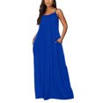 thumbnail image 5 of UVN Spaghetti Strap Dresses Woman with Pockets Summer Long Dress Loose Fit Maxi Dress, 5 of 5