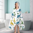 thumbnail image 6 of Dinosaur Pattern with Names Hooded Bath Towel，60"x35" for Ages 3 To 12 Kids, Quick Dry Lightweight Soft Microfiber Hood Beach Towel Cover Up for Kids, 6 of 7