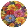thumbnail image 3 of Floral Colorful Flower Floral Medallion Round Rug - Small Round Area Rug, Soft Non-Slip Machine Washable Bedroom Mat Indoor Accent Entry Carpet for Office Desk Dorm Hallway, 3 of 6