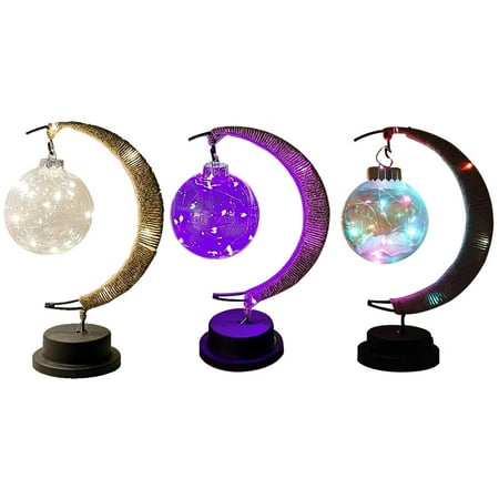 

LED Star Moon Light Handmade Hemp Rope Iron Night Light Decor