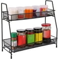 thumbnail image 7 of 2 Tier Spice Seasoning Rack , Spice Rack Organizer for Cabinet, Kitchen Bathroom Organizer Countertop Storage Spice Shelf, Metal Empty Rack for Bathroom Office, Makeup Organizer, Assemble Easy, 7 of 7