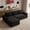 Left Black, variant on L-Shape Cloud Couch Cup Holders, Modular 104" Cloud Sectional Sofa Corduroy Boneless Sofa Couch with Chaise for Living Room, Black