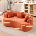 thumbnail image 5 of Timbernest 67" Boneless Cloud Sofa, Curved Sofa With Deep Seat, Modern Chenille Modular Sofa for Small Space, Orange, 5 of 11