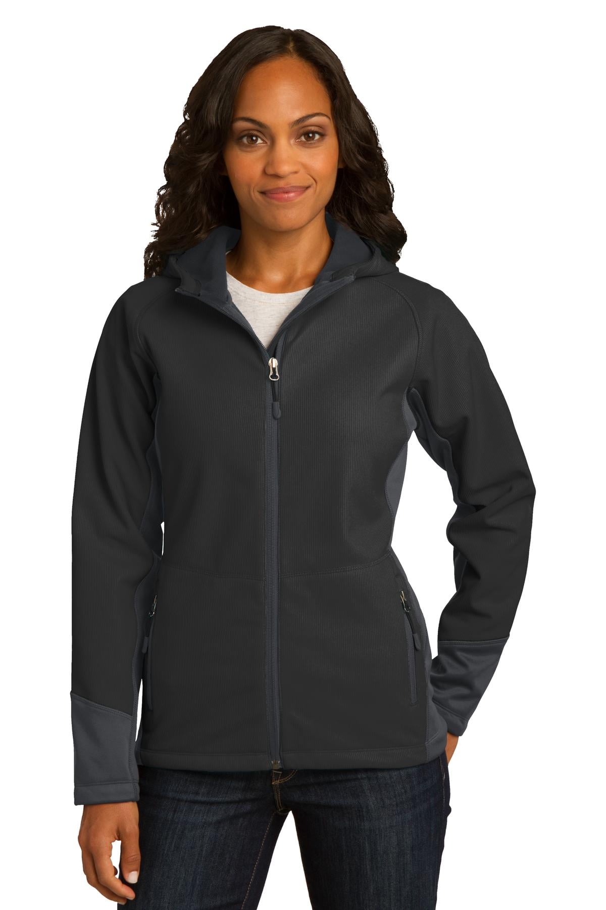 port authority ladies active hooded soft shell jacket