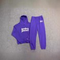 thumbnail image 4 of Traje de sudadera con capucha holgada con estampado de letras de High Street para hombres y mujeres para parejas, 4 of 5