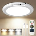 thumbnail image 1 of Lámpara de techo recargable con sensor de movimiento, sin cable, luz de clóset que funciona con batería, luces de techo con control remoto regulable y temporizr, luz de ducha magnética activada, 1 of 3
