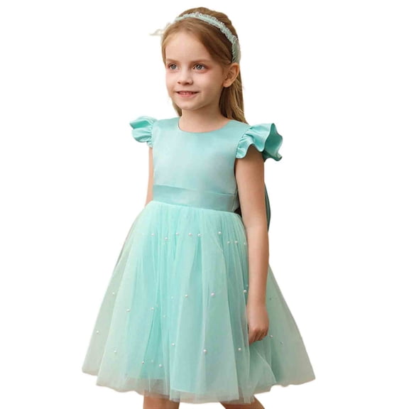 Tiijoy Toddler Girls Flutter Sleeve Tutu Dress Birthday Party Princess Dress, Sizes 4-5