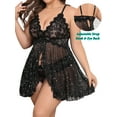 thumbnail image 2 of Sexyfree Plus Size Lingerie for Women Sexy Open Front Lace Nightdress V Neck Sleepwear, 2 of 4