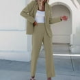 thumbnail image 5 of Quaouag 2 Piece Pant Suits for Women Dressy Blazer High Waisted Straight Leg Pants Sets Business Casual Outfits, 5 of 6