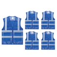 thumbnail image 1 of TOPTIE Lot de 5 Gilets de Bénévoles Unisexes de Sécurité Réfléchissants pour Course Cyclisme en Maille avec Poches-Bleu-TG, 1 of 7