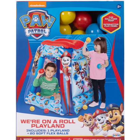 Paw Patrol Preschool Indoor Inflatable Ball Pit Playland Includes 20 Soft Flex Balls Child 2+ Blue