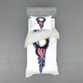thumbnail image 2 of Ambesonne Colorful Bedding Set 4 Pcs, Stars Stripes Holiday Art, Queen, Purple White Red, 2 of 3