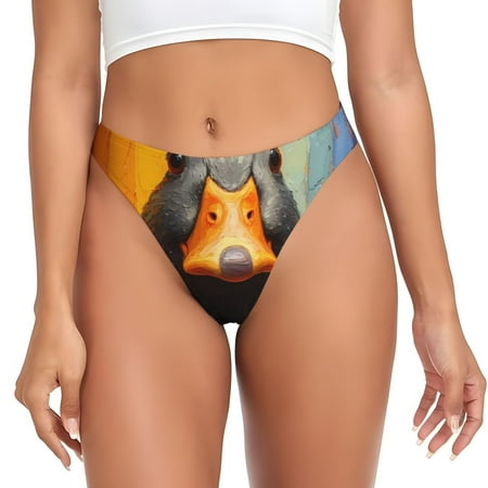 Sigee Colorful Painted Duck for Women s G-String Panty  Low Rise  Soft Lace Perfect for Everyday Wear or Special Occasions-Large
